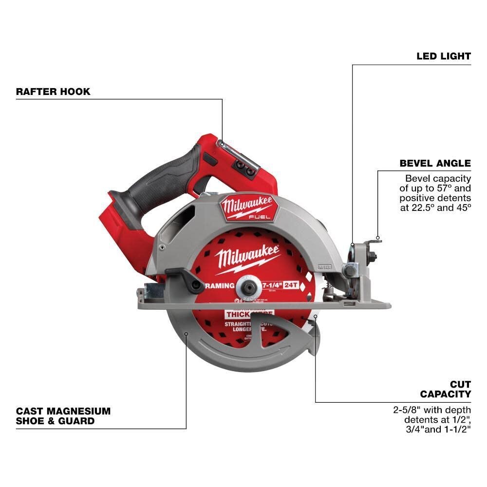 Milwaukee M18 FUEL Circular Saw 7-1/4 in Brushless 18V