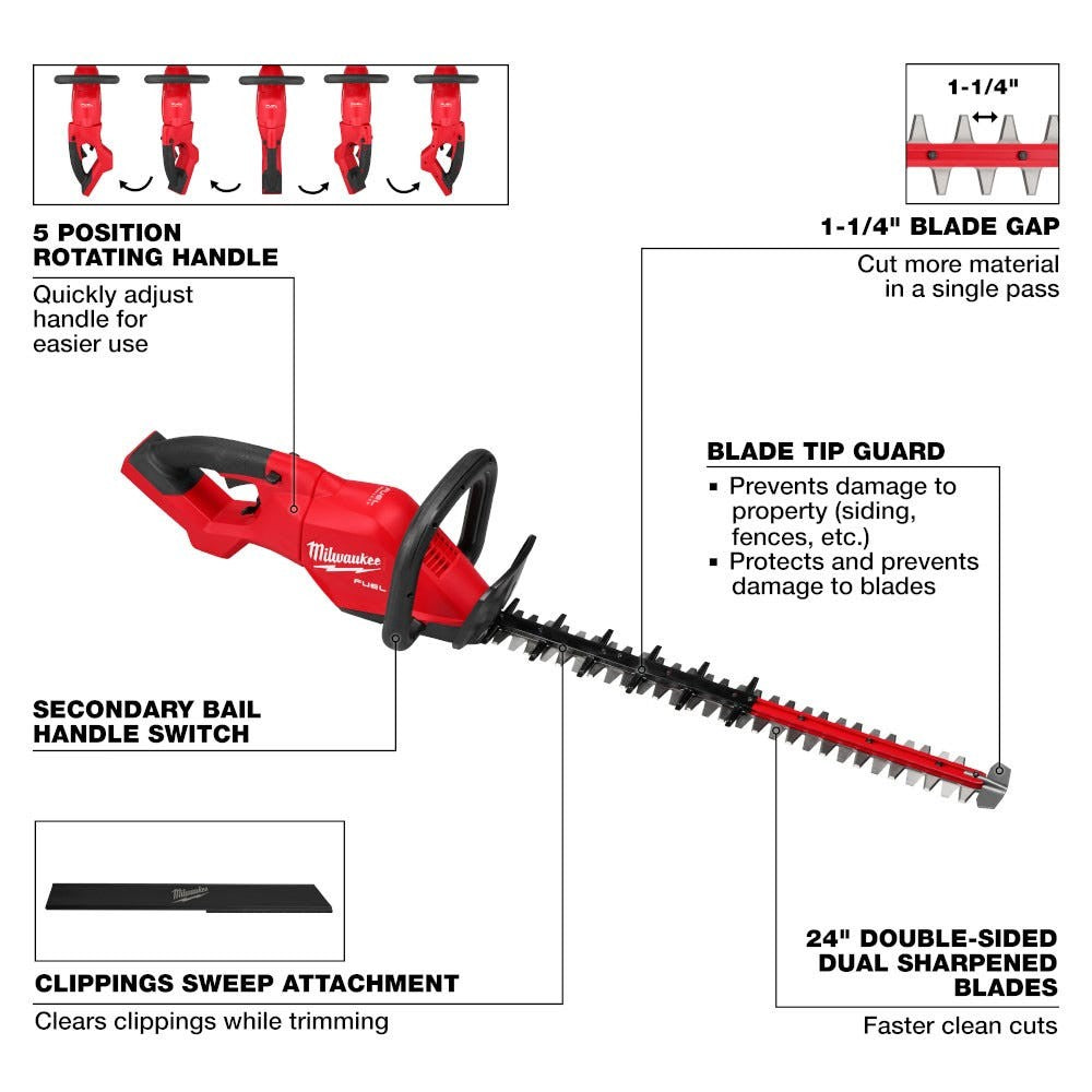 MILWAUKEE TOOL M18 FUEL 24" Hedge Trimmer