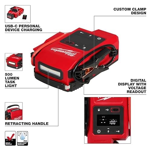 MILWAUKEE TOOL M18 HOTSHOT 2000 Amp Jump Starter Pack of 1