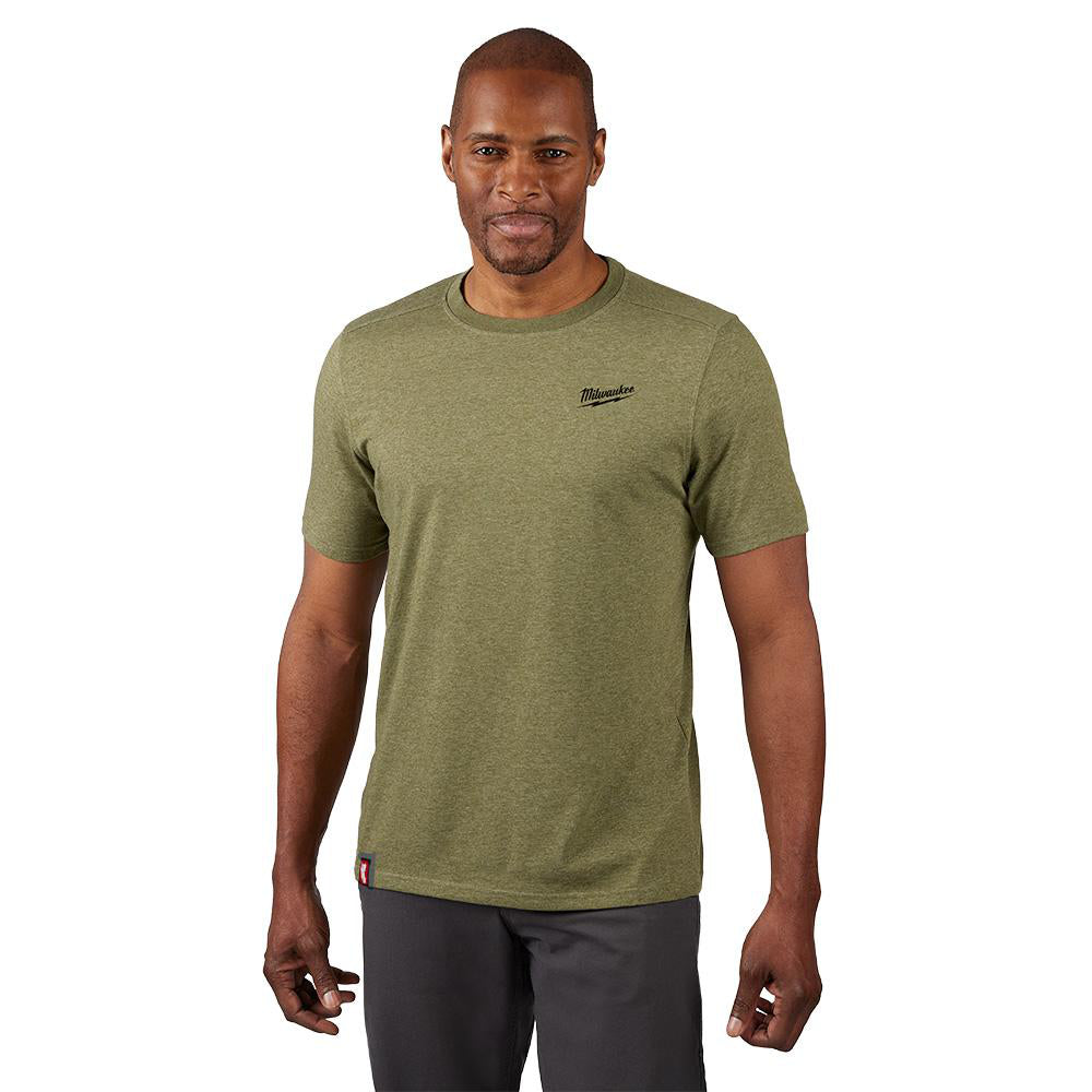 Milwaukee Medium Green Hybrid Work T-Shirt Cotton/Polyester