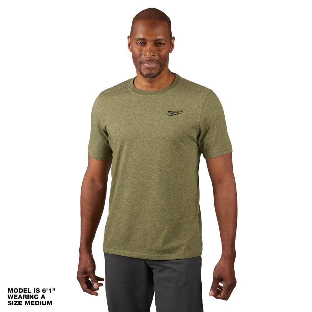Milwaukee Medium Green Hybrid Work T-Shirt Cotton/Polyester