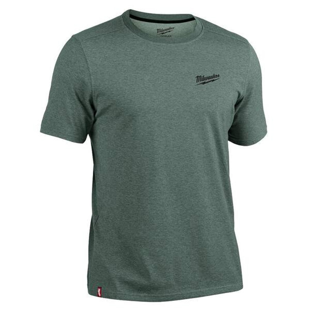 Milwaukee Medium Green Hybrid Work T-Shirt Cotton/Polyester